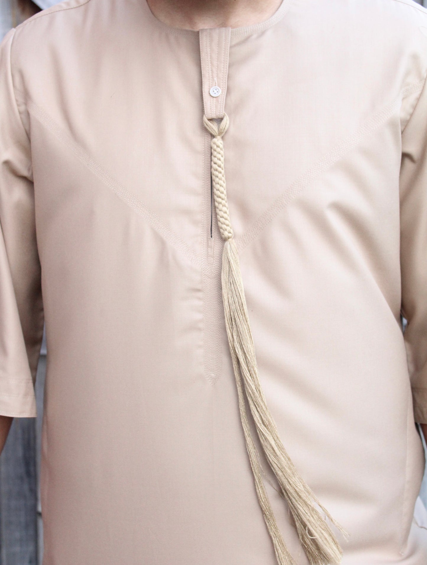 GOLDEN BROWN SHORT SLEEVE EMIRATI THOBE